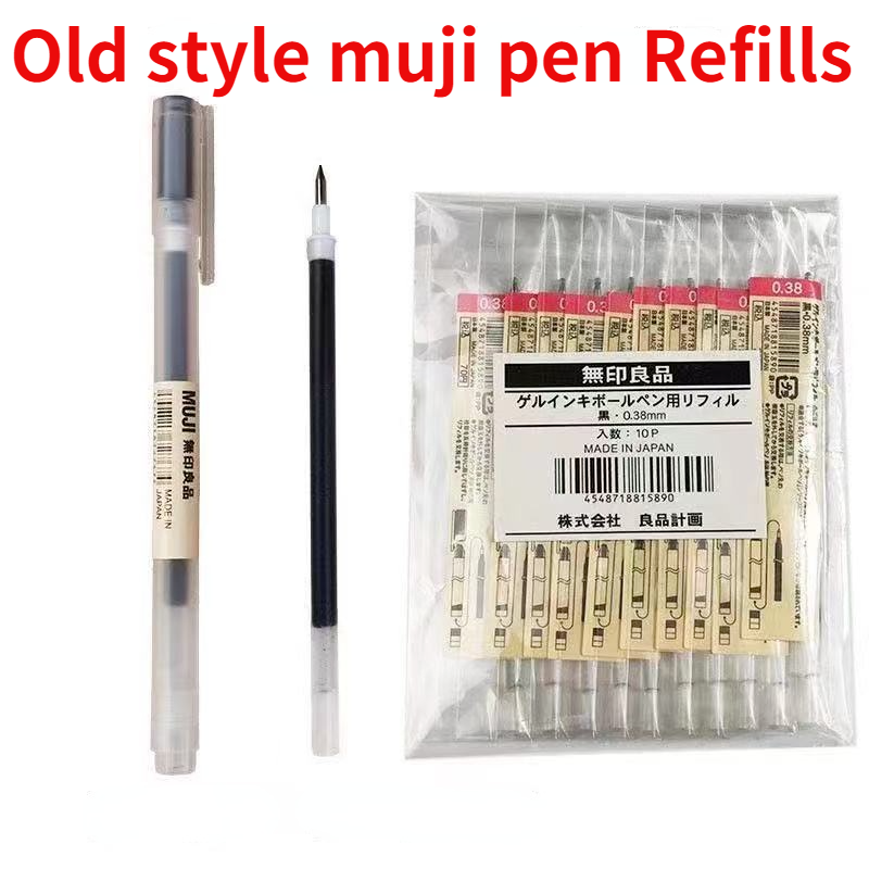 10Pcs Muji Gel Ink Ballpoint Pen Refills Black/Blue/Red