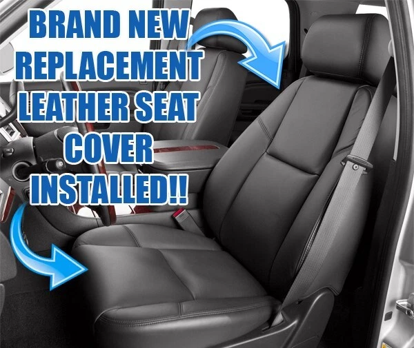 Cubiertas de asiento de cuero negras para Chevy Suburban 1500 LTZ 2009 2010 2011 2012 2013 2014 Foto 4 de 4