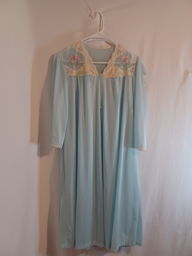 Iconic vintage sears nightgown pale blue peignoir, in brilliant condition