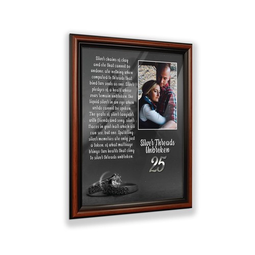 25th Wedding Anniversary Gifts for Couples, Silver 25th Anniversary Card - Picture 6 of 38