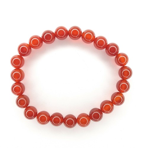 Natural Gemstone Elastic Bracelet Carnelian Agate Aqeeq 8mm Christmas Gift 054 - Picture 11 of 12