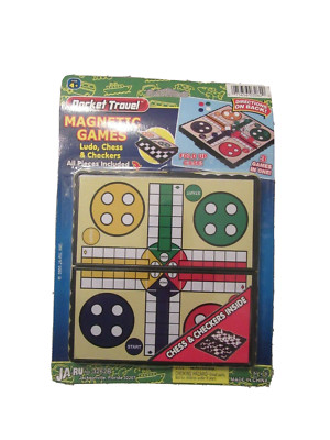 NIP JA-RU POCKET TRAVEL MAGNETIC GAMES 3 IN ONE LUDO, CHESS & CHECKERS