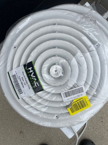 TruAire 12 Zoll mit 16" Armatur Rund Luftdiffusor Weiß Neu Versiegelt In Verpackung - Bild 2 von 3