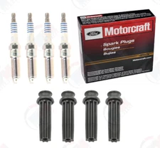 MOTORCRAFT IRIDIUM Spark Plugs + SMP Coil Boots 2013-2018 for Ford 2.0L TURBO