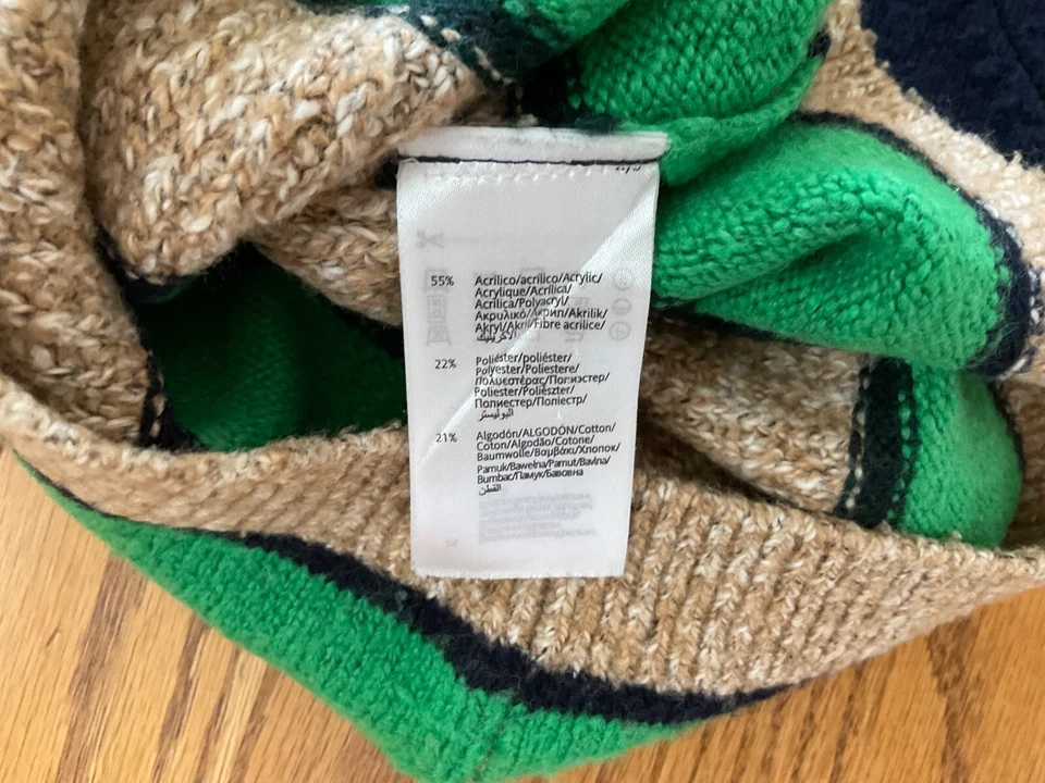 Suéter a Rayas Mayoral Niños - Talla 7 (122 cm) - Suave - Azul Marino/Verde/Beige - Elegante Foto 4 de 4