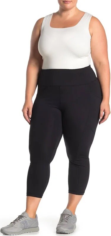 YOGALICIOUS LUX HIG RISE CAPRI LENGTH LEGGINGS SIDE CELL POCKETS BLACK 2X  NWT 196069109010 | eBay