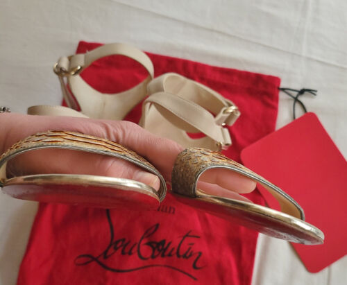 Christian LOUBOUTIN ~ Sandali bassi in vera pelle di serpente ~ US: 9; EU: 39 * AUTENTICI - Foto 15 di 16