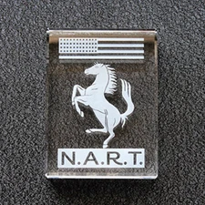 Crystal NART Ferrari Badge Paperweight