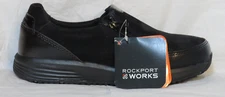 ROCKPORT WORKS WOMEN SHOE 6.5 W BLACK RK500 TRUSTRIDE ZIP EH ST SR F2413 NWT