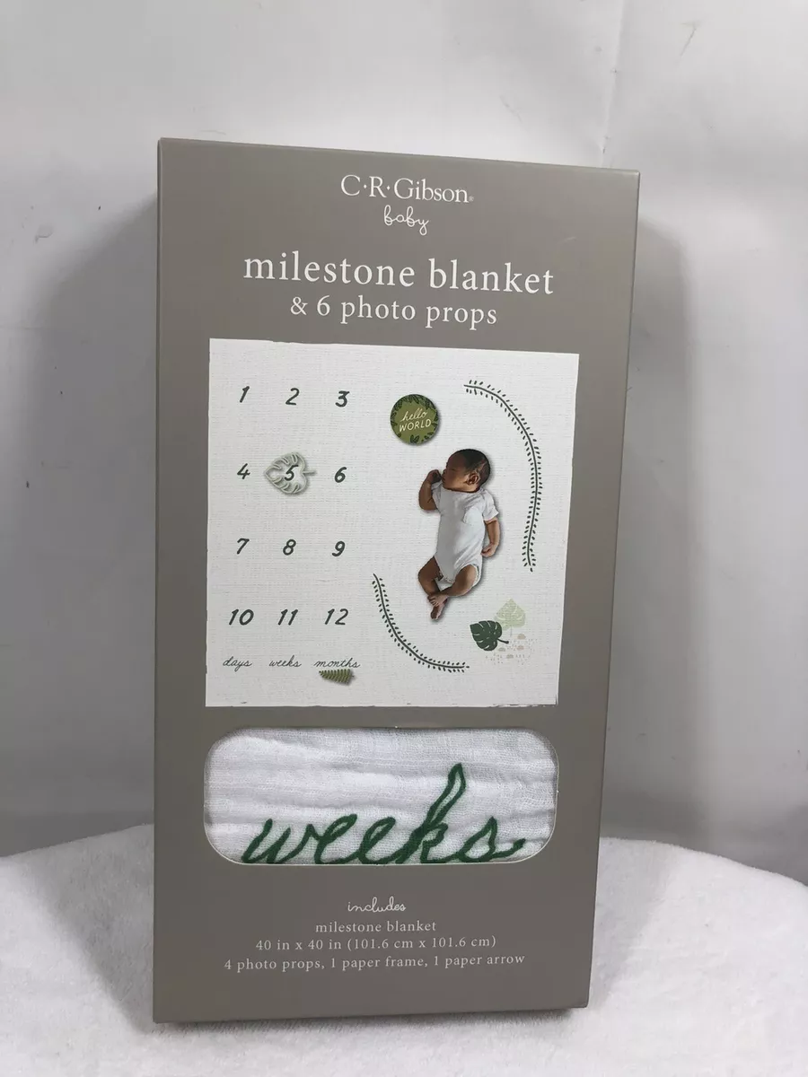 C R Gibson Baby Stepping Stones Baby Milestone Blanket 6 Photo