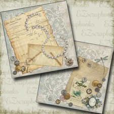 Vintage Blues NPM - Heritage Ancestry - Premade Scrapbook Pages - EZ Layout 4245