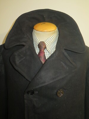 ジャケット・アウター 90s vintage wool melton coat navy L Vintage 1987 US NAVY PEA COAT Naval Clothing Melton Wool 42