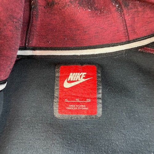 Felpa con cappuccio in pile Nike da uomo extra large XL rossa abbigliamento sportivo cerniera intera windrunner - Foto 6 di 16