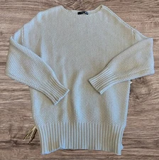 CAARA Day By Day Sweater - Size S - Cream Knit - Boat Neck - Long Sleeves