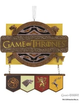 New Hallmark HBO Game of Thrones Christmas Tree Ornament House Banners Flags