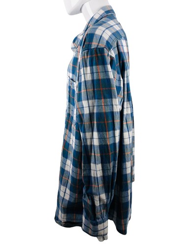 Duluth Trading Men's 4XL Shirt Free Swingin' Flannel Relaxed Fit Blue Gray EUC - Picture 3 of 10