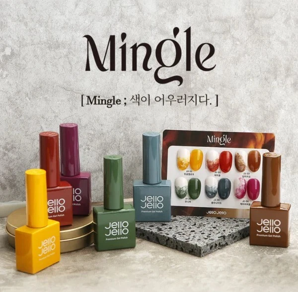 Jello Jello Premium Syrup Gel Nail Polish Mingle Edition 6 Color Set, KBeauty