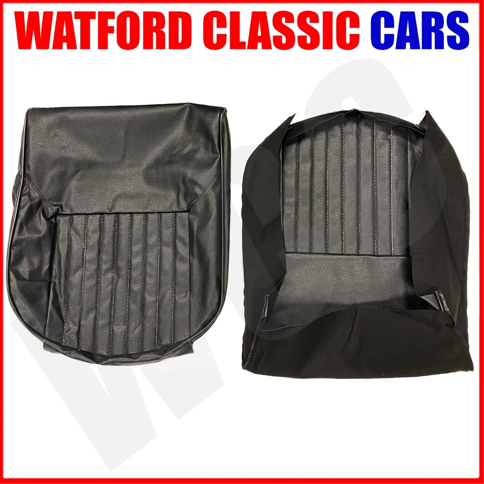 Чехлы на сиденья Triumph Spitfire/GT6 1 пара черный винил с чехлами на подголовник - Изображение 3 из 4