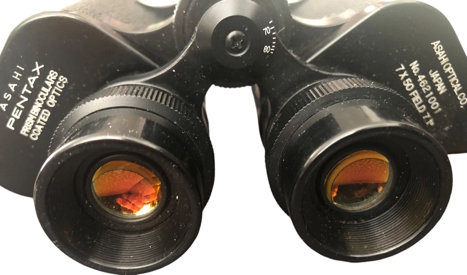 VTG ASAHI Pentax Prism Binoculars Coated Optics 7x50 Field 7.1  With Case Japan - Image 2 of 4