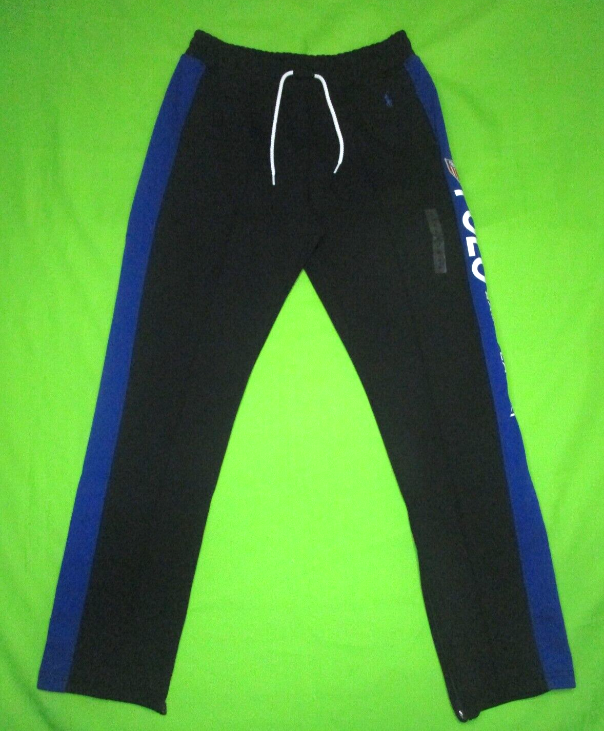 PONY Polo Ralph Lauren Donna 1967 Nero Blu Doppia Maglia Pantaloni Traccia Taglia Media