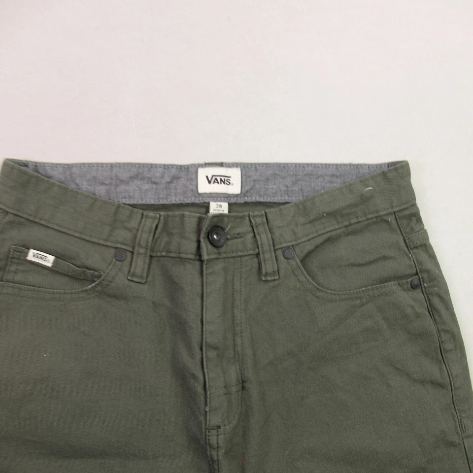 Vans Shorts Boys 28 Pockets Casual Lightweight Green Chino - Image 2 of 4