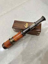 Marine Brass Antique Telescope with Leather Case Vintage Spyglass Dollond London