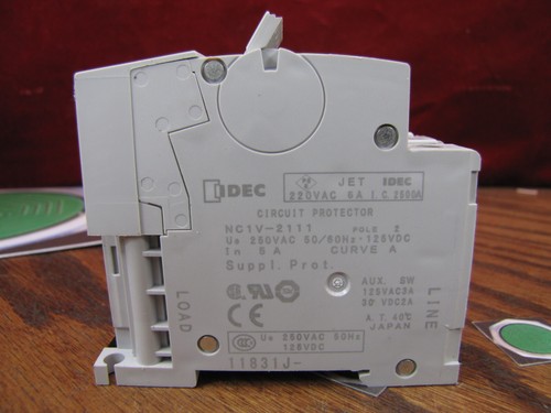 Interruptor protector de circuito 5a Idec 2 polos 5 amperios 220vac 125vdc aux AC/DC NC1V-21 - Imagen 4 de 6