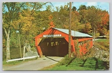 Taftsville Vermont Old Covered Bridge Route 4 Chrome Postcard Posted