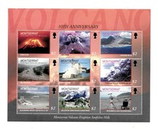Montserrat - 2005 Volcano Soufreire Hills 10th Anniversary - Sheet of 9 - MNH