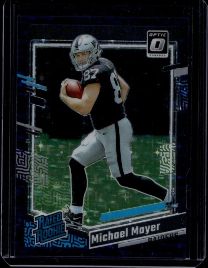 2023 Donruss Optic Football Michael Mayer RAIDERS #260 Purple Stars RC /15