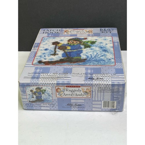 Raggedy Ann & Andy 21" x 28" Riegel Haken Teppich Kit 37805 Schnee Skifahren VERSIEGELT - Bild 7 von 7