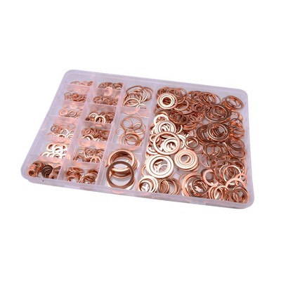 568PC Crush Washer Gasket Set Flat Ring Seal Assortment Kit M5 - M28