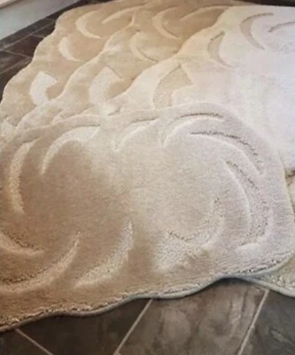 RUGWORLD X ROMANY GYPSY WASHABLES NON SLIP SETS OF 4 MATS-RUGS BEIGE 67CM X 110CM SIZE XX