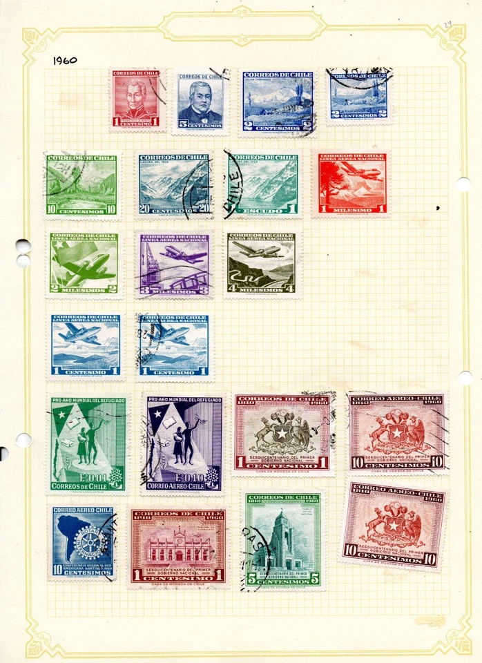CHILE, GRAN LOTE DE SELLOS, SERIE DE DIVERSAS, 22 ESCANEOS (NEA-242) Foto 3 de 4