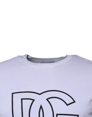 DOLCE & GABBANA T-shirt White DG Logo Cotton Crew Neck Men IT46