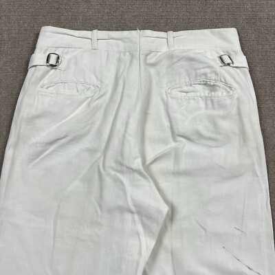 Vintage Early 1900s Linen Workwear Buckle Back Pants Mens 30x31
