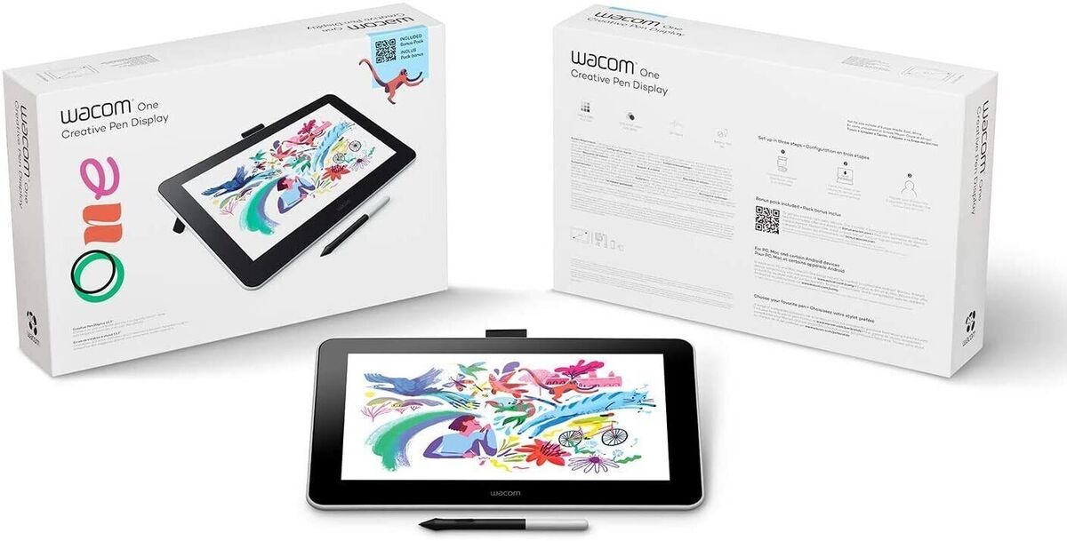 Wacom One 13.3 inch Graphics Tablet - Flint White (DTC133W0A Wacom One 13.3 inch Graphics Tablet - Flint White (DTC133W0A
