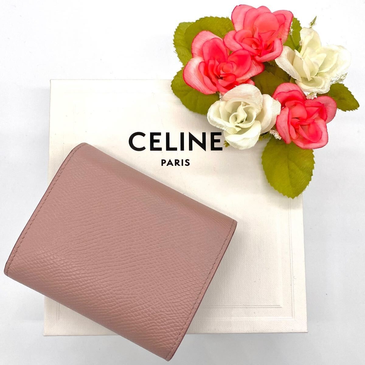 Celine Small Trifold Wallet Pink Multi-Function Coin Purse Celine Small Trifold Wallet Pink Multi-Function Coin Purse