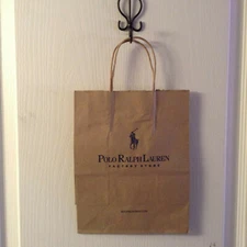 2 NEW POLO RALPH LAUREN paper shopping LOGO  bag  GIFT TOTE     8" x 10"