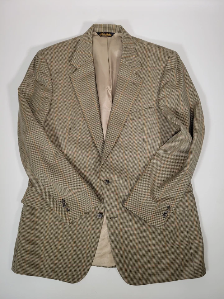 Brooks Brothers Houndstooth Plaid Sport Coat 44L 1818 Multicolor USA Made - Image 2 of 4