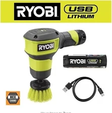 USB Lithium Compact Scrubber Kit with 2.0 Ah Battery, USB Charging Cord, and 2