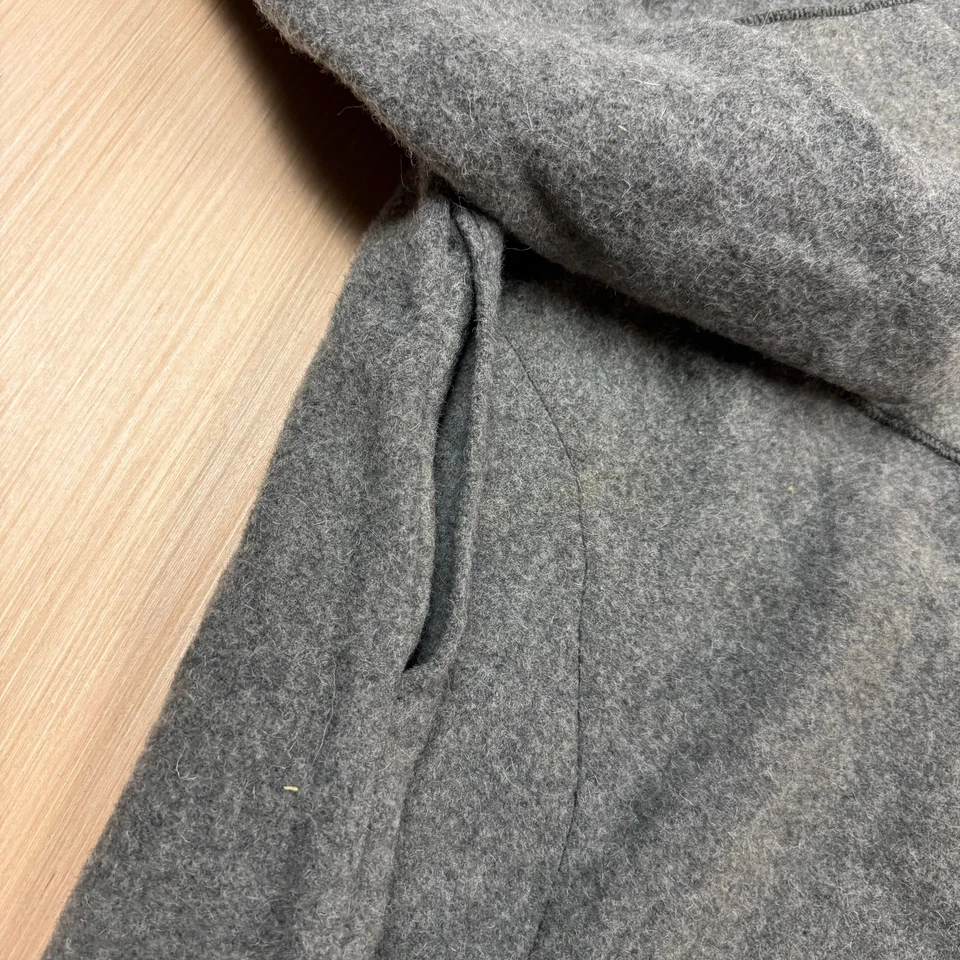 Vintage Wool Poncho Hooded Quarter Zip XL Army Surplus Jacket Long Oversized - Image 3 of 4