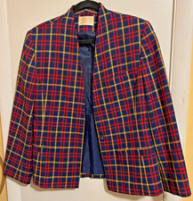 Vintage Pendleton Plaid 100 Virgin Wool Blazer/Jacket Womens Size 10-Excellent