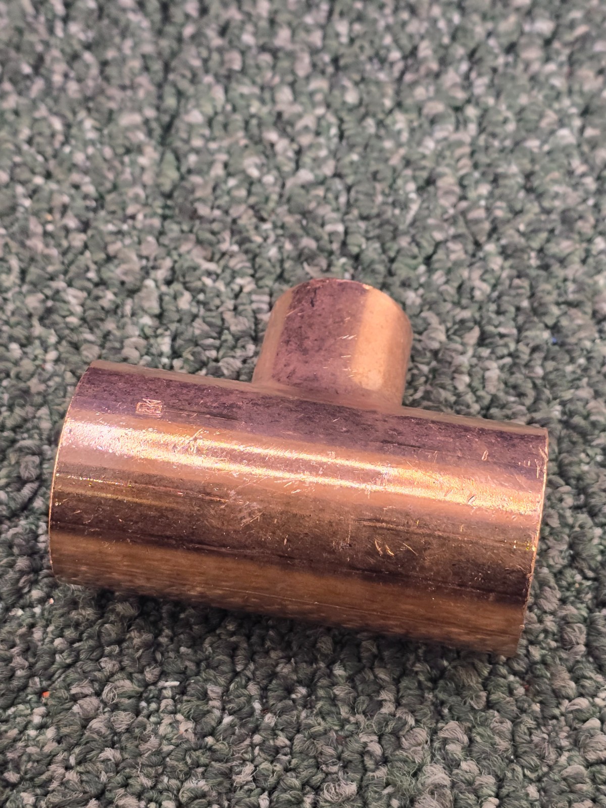 (QTY 5) Wrot Copper Reducer Tee Branch Fittings 1-1/2 inch x 1-1/2 inch x 1-inch