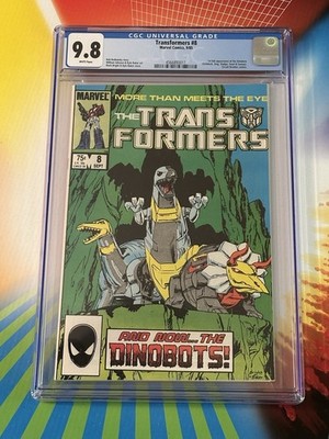 Marvel Comics Transformers #8 CGC 9.8 NM/MT WP 1st Dinobots Grimlock Swoop 1985