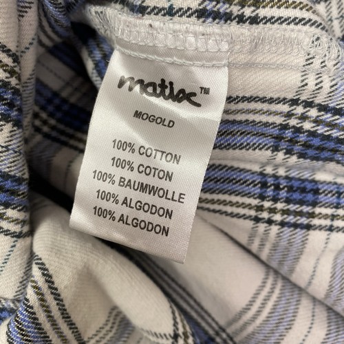 Matix Mike Mo Capaldi Signature Plaid Flannel Button Shirt Blue White M - Picture 5 of 8