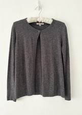 Belle Vere Notte Cardigan Women's Tiny Studs With Wool & Cashmere Grey Size 10