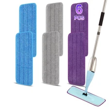 16.5 inch Reusable Mop Pads Microfiber Spray Replacement Blue Purple Gray 