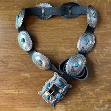 Concho Belt, Navajo, Sterling Silver, Vintage 5121