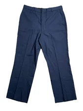 Defense Logistics Agency Dress Pants Men’s 35R Blue Uniform Pleated Trousers